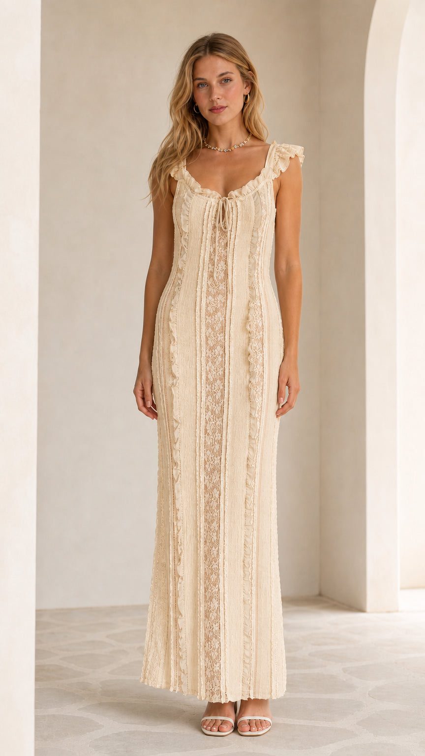 Full length view of beige color variant